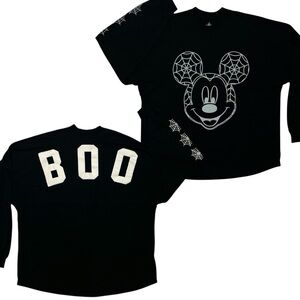 Disney Spirit Jersey Glow Mickey Spider Web Boo Long Sleeve XXL Halloween Spooky